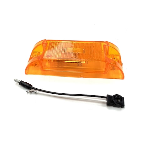 Truck-Lite Led, Yellow Rectangular, 2 Diode, Marker Clearance Light, Pc, 2 Screw, Reflectorized 21051Y3